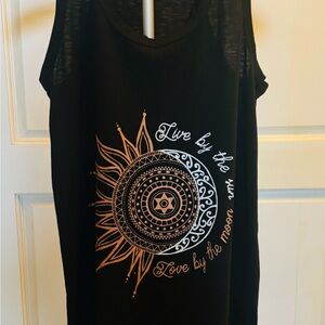 Women's Black Graphic Tank Top